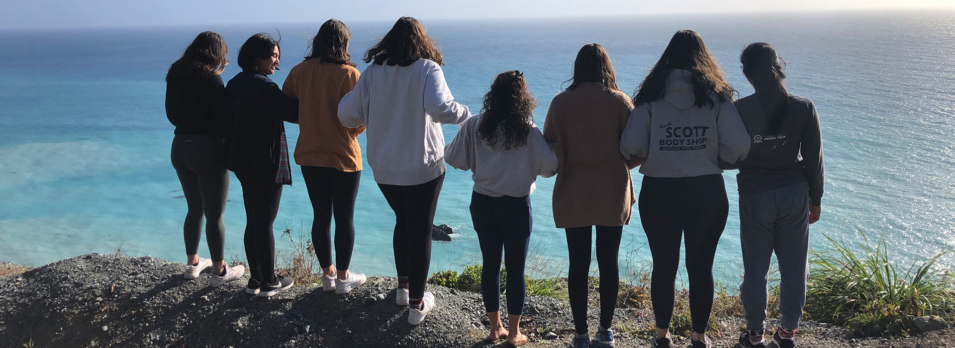 Group looking over the ocean